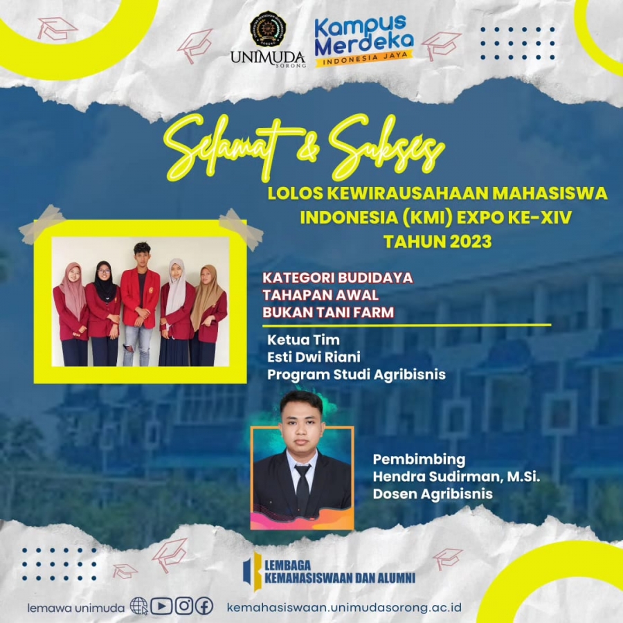 2 TIM MAHASISWA UNIVERSITAS PENDIDIKAN MUHAMMADIYAH SORONG LOLOS PROGRAM KMI EXPO TAHUN 2023