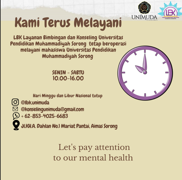Jadwal Layana Bimbngan Konseling UNIMUDA Sorong