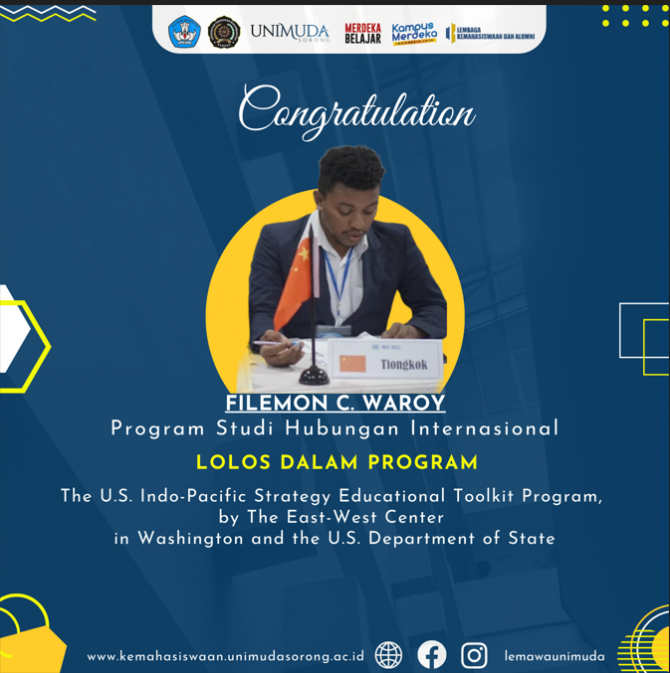 LAGI, MAHASISWA UNIMUDA MENOREHKAN PRESTASI INTERNASIONAL
