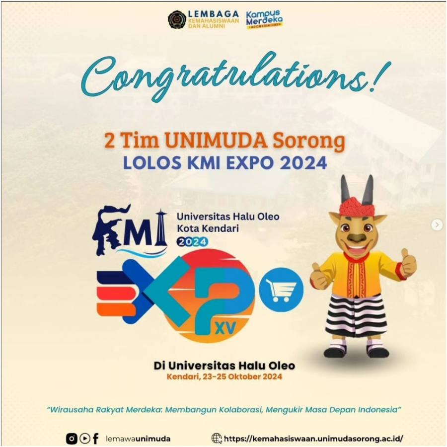 Mahasiswa UNIMUDA Sorong Lolos KMI Expo XV di Kendari