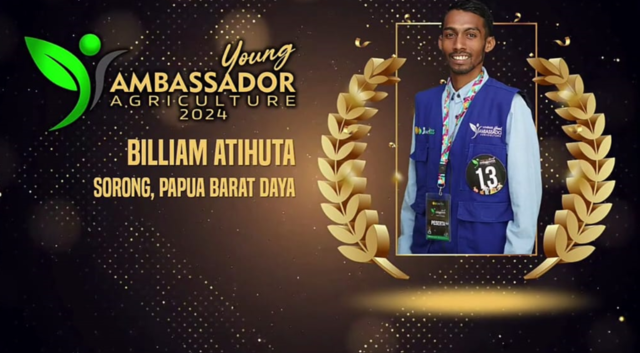 Membanggakan: Billiam Atihuta teripilih menjadi Duta Muda Pertanian (Young Ambassador Agriculture) Provinisi Papua Barat Daya 2024