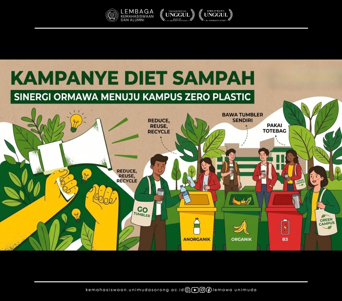 ORMAWA UNIMUDA SORONG SERENTAK LUNCURKAN KAMPANYE DIET SAMPAH MENUJU KAMPUS ZERO PLASTIK