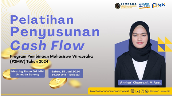 PELATIHAN PENYUSUNAN CASHFLOW BAGI MAHASISWA PENERIMA PENDANAAN P2MW TAHUN 2024