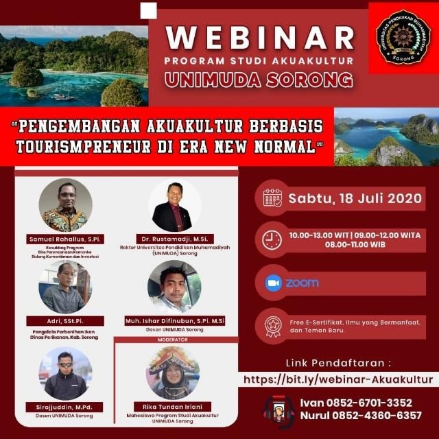 Prodi Akuakultur mengadakan Webinar Nasional