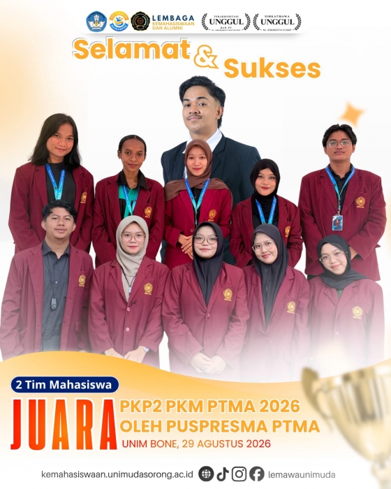 Tunjukkan Taring di Tingkat Nasional: Tim PKM UNIMUDA Sorong Sabet Dua Juara Terbaik di PKP2 PTMA