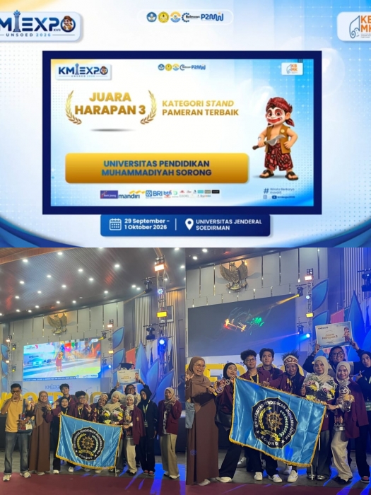 UNIMUDA Sorong Raih Juara Harapan 3 Stand Pameran Terbaik pada KMI EXPO XVII EXPO UNSOED 2026
